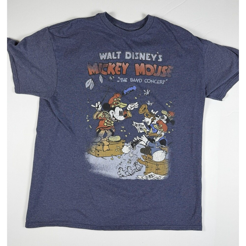 Disney Parks Mickey Mouse The Band Concert Large L Donald Duck Heather Blue